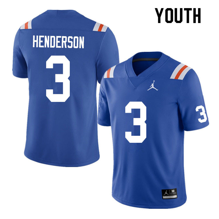 Youth #3 Xzavier Henderson Florida Gators College Football Jerseys Sale-Throwback - Click Image to Close